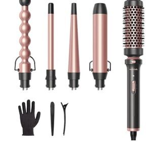 Wavytalk 5 in 1 Curling Wand Set, Multi Curl Golden Rose. NWB